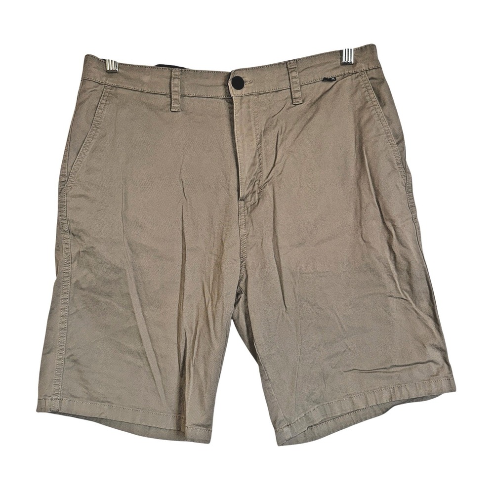 Hurley Mens Size 36 Chino Shorts Khaki Grey Flat Front Casual Summer Surf Skate